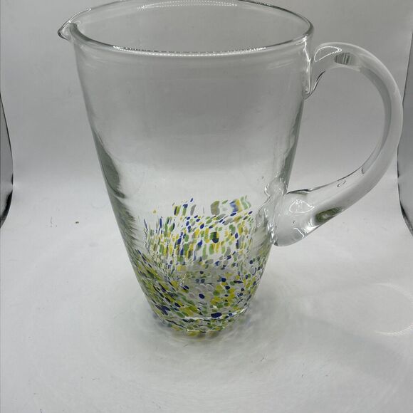Unique Vtg Margarita Set Hand blown With Swirl 6 Lrg Glasses, 1 Lrg Pitcher - Picture 15 of 16